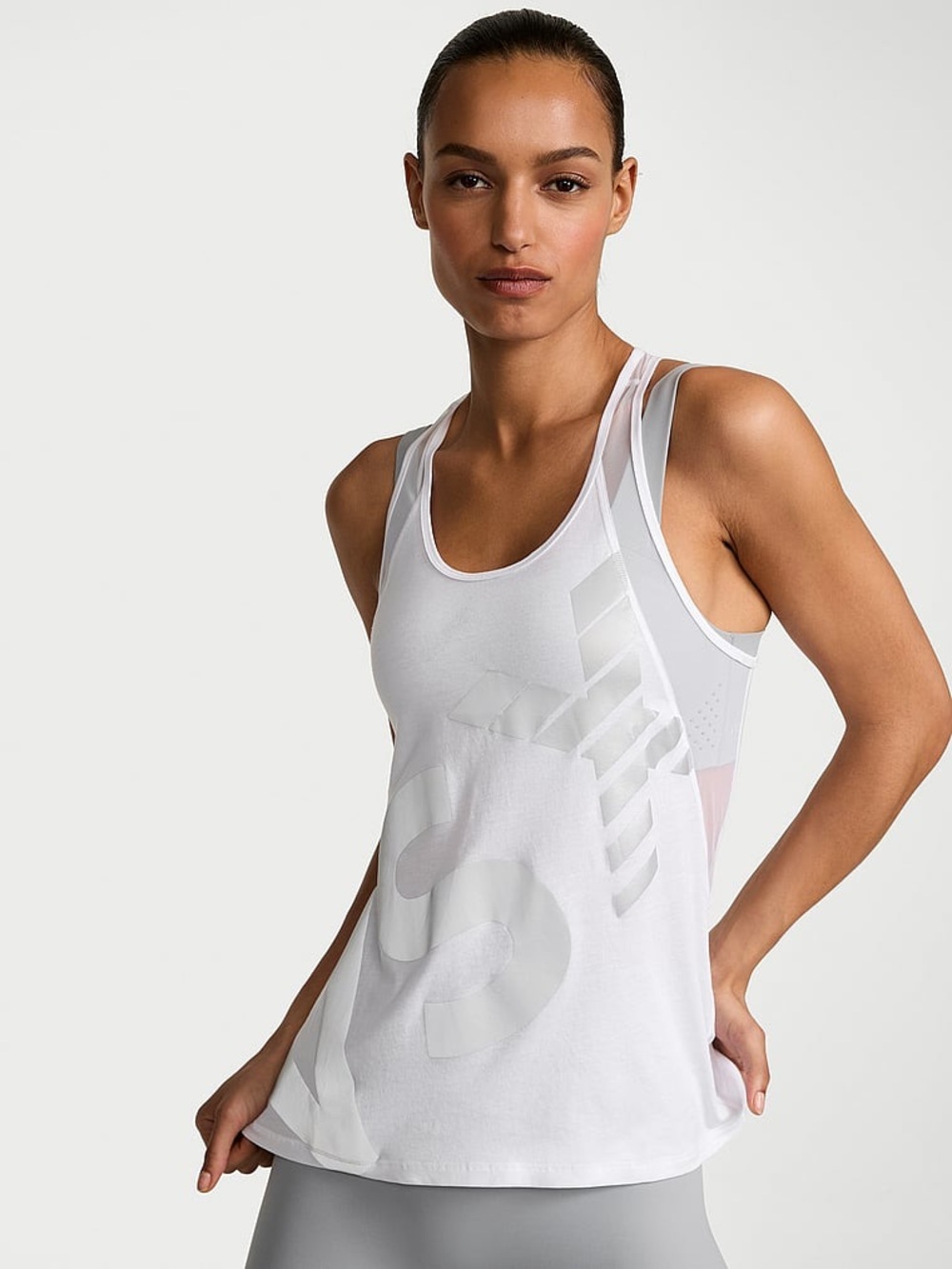 Victoria's Secret White Racerback Tank Top